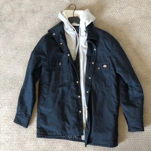 New Dickies denim jacket w hoodie liner.